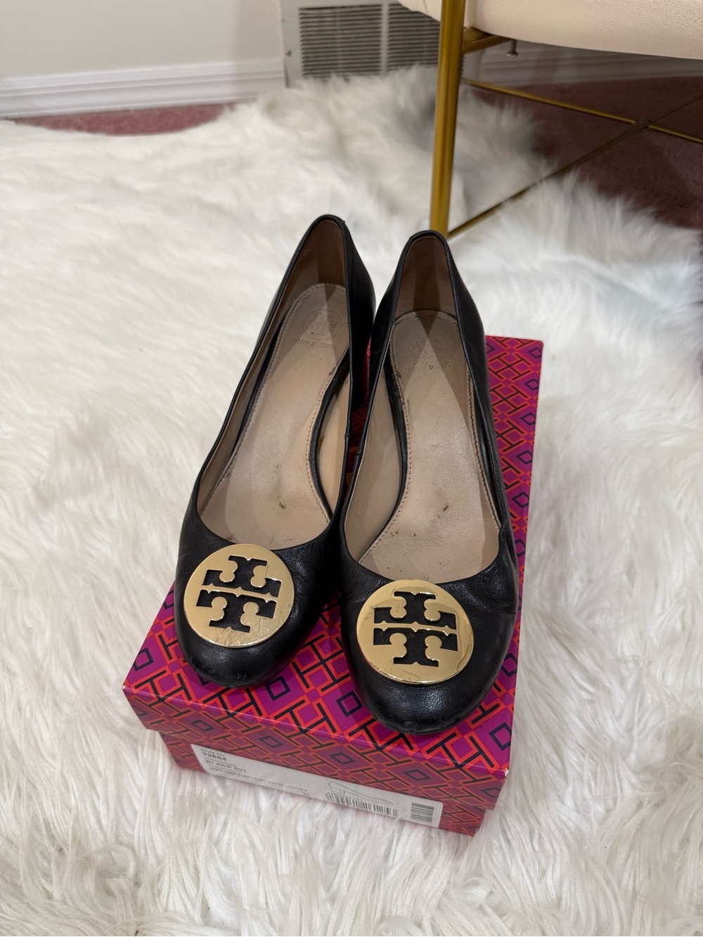 Tory Burch Black Hope Leather 50mm Pumps